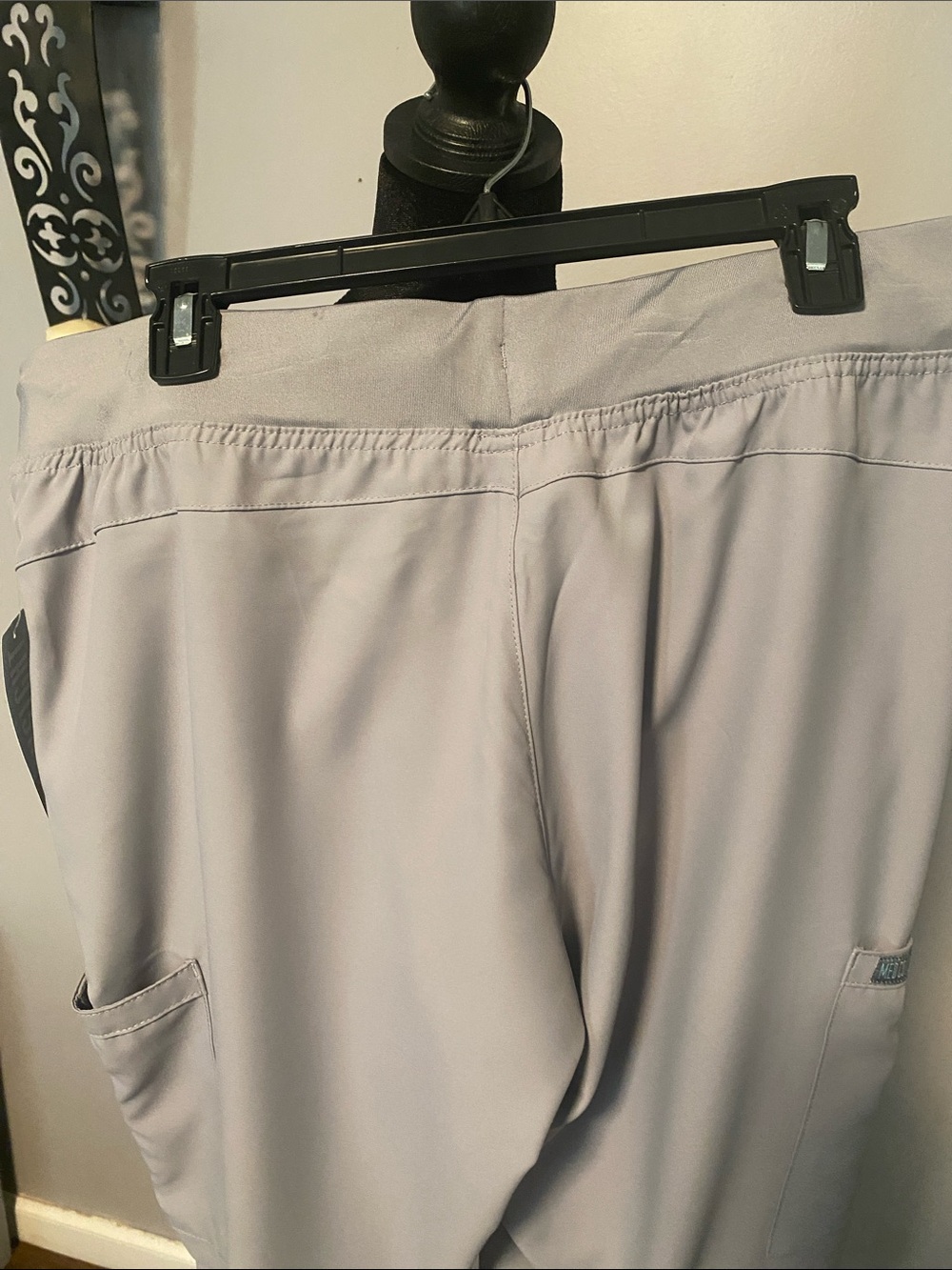 Med Couture Women's Scrub Top and Pants Set in Light Gray - Picture 7 of 10